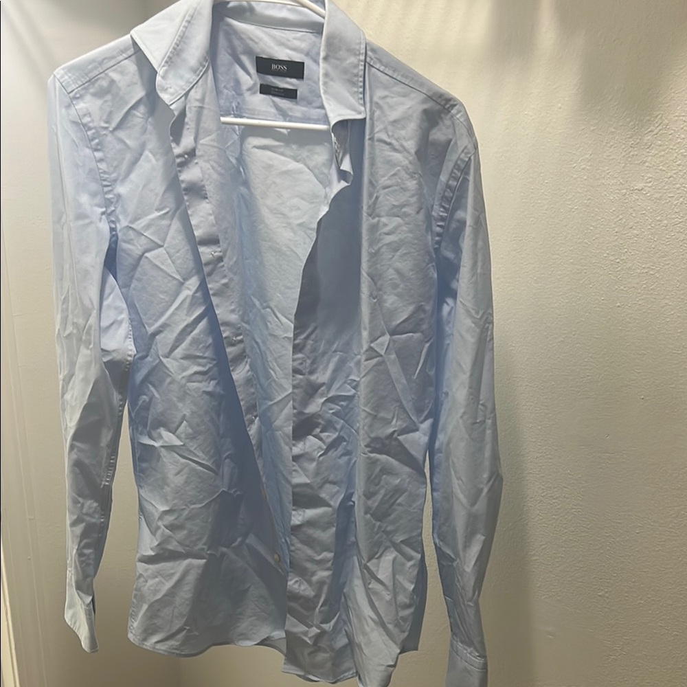 Hugo Boss Blue Casual Button Down Shirt